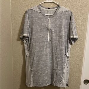 lululemon athletica Gray and White Casual Shirt